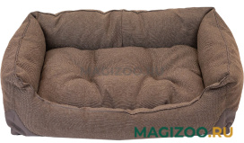 Лежак для собак и кошек Дарэленд Фьюжен Лайт № 2 прямоугольный с подушкой и кантом коричневый 71 х 51 х 21 см (1 шт)