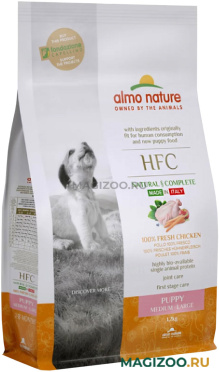 Сухой корм ALMO NATURE HFC M-L PUPPY CHICKEN для щенков средних и крупных пород со свежей курицей (1,2 кг)
