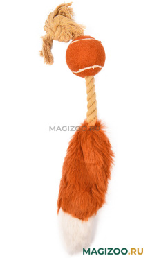 Игрушка для собак GiGwi Catch & Fetch мячик с лисьим хвостом и пищалкой 40 см (1 шт)