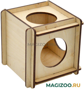 Домик для грызунов Zooexpress Кубик фанера 10 х 10 х 10 см (1 шт)