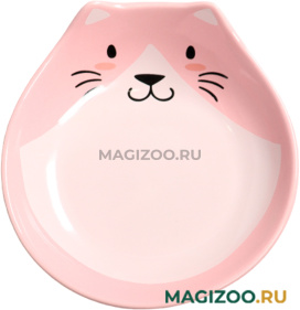 Миска керамическая Mr.Kranch для кошек Мордочка кошки розовая 200 мл (1 шт)