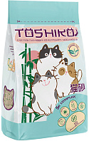 TOSHIKO наполнитель древесный комкующийся для туалета кошек с ароматом зеленого чая (5 л)