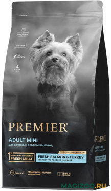 Сухой корм PREMIER LOW GRAIN DOG ADULT MINI SALMON & TURKEY низкозерновой для взрослых собак маленьких пород с лососем и индейкой (1 кг)