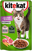 KITEKAT для взрослых кошек с лакомым ягненком в соусе пауч (85 гр) 