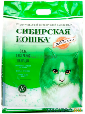 СИБИРСКАЯ КОШКА ЭЛИТНЫЙ ЭКО наполнитель силикагелевый для туалета кошек (16 л)