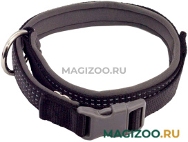 Ошейник для собак светоотражающий Каскад Premium неопреновая подкладка черный 15 мм 26 – 40 см (1 шт)