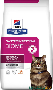Сухой корм HILL’S PRESCRIPTION DIET GASTROINTESTINAL BIOME для взрослых кошек при заболеваниях желудочно-кишечного тракта с курицей (1,5 кг)
