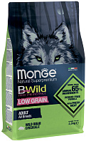 MONGE BWILD LOW GRAIN DOG ADULT ALL BREEDS WILD BOAR низкозерновой для взрослых собак всех пород с мясом дикого кабана (2,5 кг)
