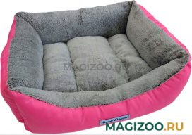 Лежак для животных Сладкий сон Мех прямоугольный № 2 розовый 60 х 49 х 16 см (1 шт)