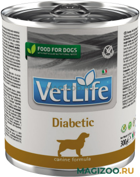 Влажный корм (консервы) FARMINA VET LIFE CANIN DIABETIC для взрослых собак при сахарном диабете (300 гр)