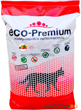 ECO-PREMIUM ТУТТИ-ФРУТТИ наполнитель древесный комкующийся для туалета кошек с ароматом фруктов и ягод (20,2 кг) 