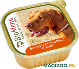 Влажный корм (консервы) BIOMENU для взрослых собак с бычьими семенниками в желе (300 гр)