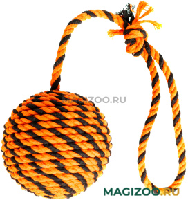 Мяч с ручкой для собак DOGLIKE Броник оранжевый/черный большой (1 шт)