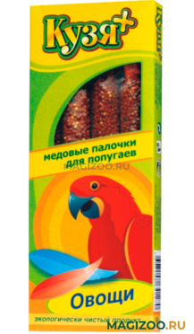 КУЗЯ+ лакомство для попугаев палочки медовые с овощами уп. 4 шт (1 шт)