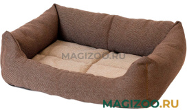 Лежак для собак и кошек Дарэлл Манеж-рогожка № 4 прямоугольный пухлый коричневый 80 х 57 х 20 см (1 шт)