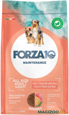 Сухой корм FORZA10 DOG MAINTENANCE LIGHT ALL BREEDS диетический для взрослых собак всех пород с тунцом и рисом 1170012 (12 кг)