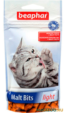 Лакомство BEAPHAR MALT-BITS LIGHT для кошек подушечки  (150 гр)