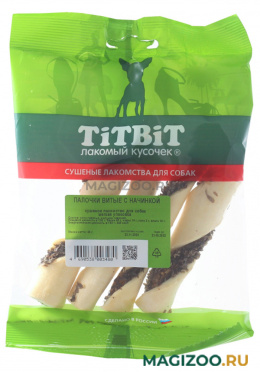 Лакомство TIT BIT для собак палочки витые с начинкой 45 гр (1 шт)