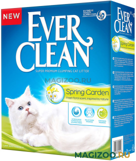 EVER CLEAN SPRING GARDEN наполнитель комкующийся для туалета кошек с ароматизатором весенний сад (6 л)