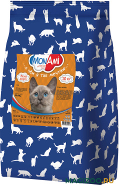 Сухой корм MON AMI для взрослых кошек с мясным ассорти (10 кг)