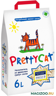PRETTY CAT WOOD GRANULES наполнитель древесный для туалета кошек (6 л) 