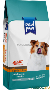 Сухой корм PAWPAW ADULT DOG WITH LAMB & RICE для взрослых собак всех пород с ягненком и рисом (15 кг)