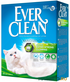 EVER CLEAN EXTRA STRONG CLUMPIN SCENTED наполнитель комкующийся для туалета кошек с ароматизатором зеленая полоска (10 л)
