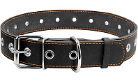 Ошейник кожаный для собак безразмерный черный 35 мм 69 см Collar (1 шт)
