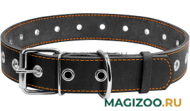 Ошейник кожаный для собак безразмерный черный 35 мм 69 см Collar (1 шт)