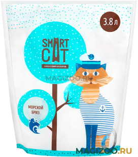 SMART CAT наполнитель силикагелевый для туалета кошек с ароматом морского бриза (3,8 л) 