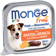 MONGE FRUIT DOG для взрослых собак паштет с уткой и апельсином  (100 гр)