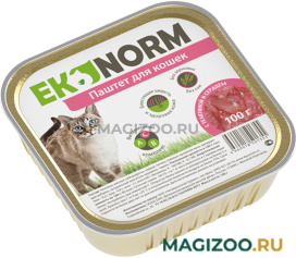 Влажный корм (консервы) EKONORM для кошек паштет с телятиной и сердцем (100 гр)