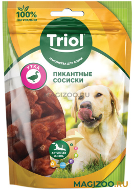 Лакомство TRIOL для собак сосиски пикантные с уткой 70 гр (1 шт)