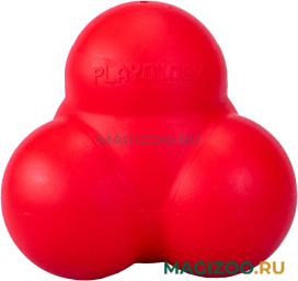 Игрушка для собак Playology Squeaky Bounce Ball мяч тройной хрустящий с пищалкой с ароматом говядины красный (1 шт)