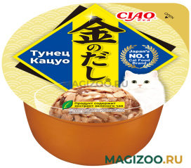 Влажный корм (консервы) INABA CIAO KINNODASHI CUP для взрослых кошек с тунцом Кацуо в желе ламистер (70 гр)