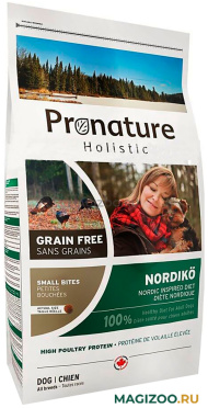 Сухой корм PRONATURE HOLISTIC GRAIN FREE DOG NORDIKO беззерновой для взрослых собак маленьких и средних пород Северная диета (0,34 кг)
