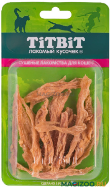 Лакомство TIT BIT для кошек сушеная соломка из куриного филе (22 гр)