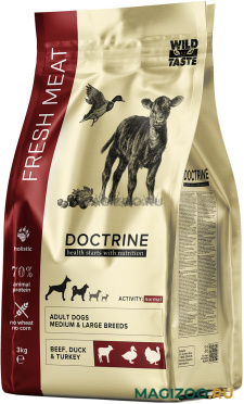 Сухой корм DOCTRINE ADULT DOG MEDIUM & LARGE BREEDS BEEF, DUCK & TURKEY для взрослых собак средних и крупных пород с индейкой, говядиной и уткой (3 кг)