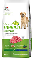 TRAINER NATURAL MAXI ADULT BEEF & RICE для взрослых собак крупных пород с говядиной и рисом (12 кг)