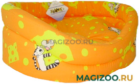 Лежак для кошек «КОШКИ» с бортиком № 1, желтый, 42 х 35 х 16 см (1 шт)