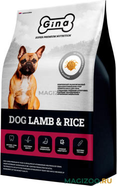 Сухой корм GINA ADULT DOG LAMB & RICE для взрослых собак с чувствительным пищеварением с ягненком и рисом 01616 (3 кг)