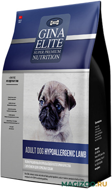 Сухой корм GINA ELITE ADULT DOG HYPOALLERGENIC LAMB гипоаллергенный для взрослых собак с ягненком (8 кг)