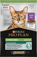 PRO PLAN STERILISED MAINTENANCE для взрослых стерилизованных кошек и кастрированных котов с уткой в соусе пауч (85 гр)