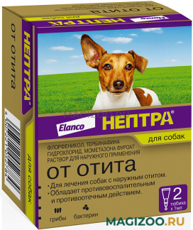 НЕПТРА капли для собак для лечения отитов 1 мл уп. 2 пипетки (1 шт)