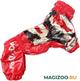 FOR MY DOGS дождевик для собак камуфляж/красный для девочек 358SS-2019 F (12) 