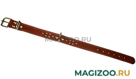 Ошейник для собак кожаный коньячный 44 - 58 см x 35 мм Аркон о35/2кк (1 шт) 