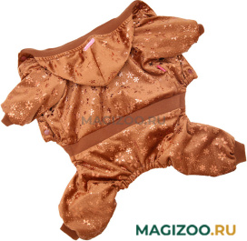 FOR MY DOGS костюм для собак утепленный велюр коричневый FW816-2019 (10)