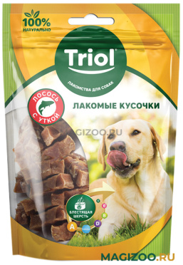 Лакомство TRIOL для собак лакомые кусочки с лососем и уткой 70 гр (1 шт)