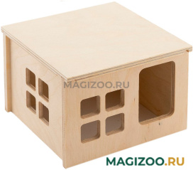 Домик для мелких грызунов Eco Кемпинг деревянный 13 х 13 х 9 см (1 шт)