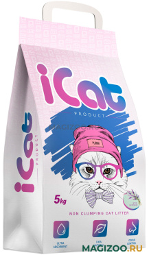 ICAT наполнитель впитывающий для туалета кошек с ароматом лаванды (5 кг)